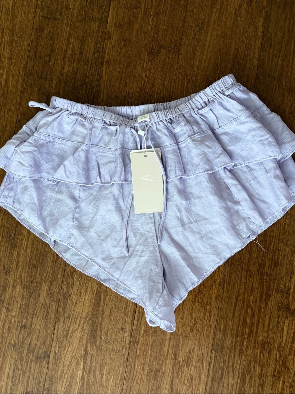 Aralina NWT Loungewear Shorts Swim Cover Shorts Lavender Ruffles Nighty Shorts M - Picture 8 of 11